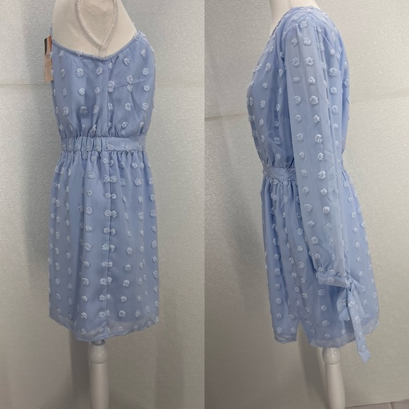 Women One Shoulder Long Sleeve Casual Summer Dresses 2024 Spring Swiss Dot M - Picture 11 of 17